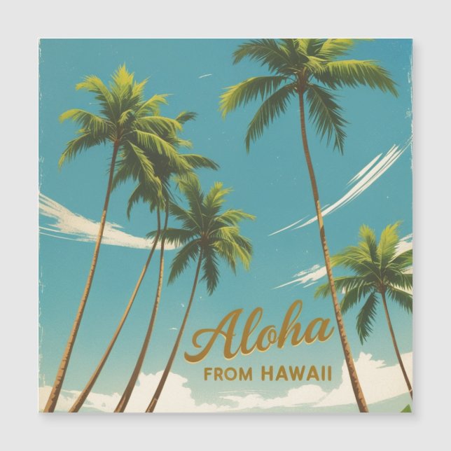Aloha Hawaii Magnetic Card Viaje con estilo vintag (Anverso)