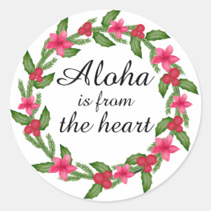 Aloha hawaiian del pegatina del corazón