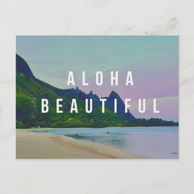 Aloha Hermoso, Haena Postal de Hawái (Anverso)