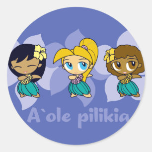 "Aloha Honeys" chicas hula pegatinas en peri