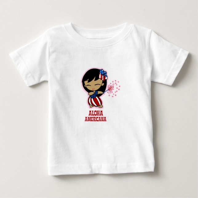 Aloha Honeys Firecracker Hula Chica camisetas (Anverso)
