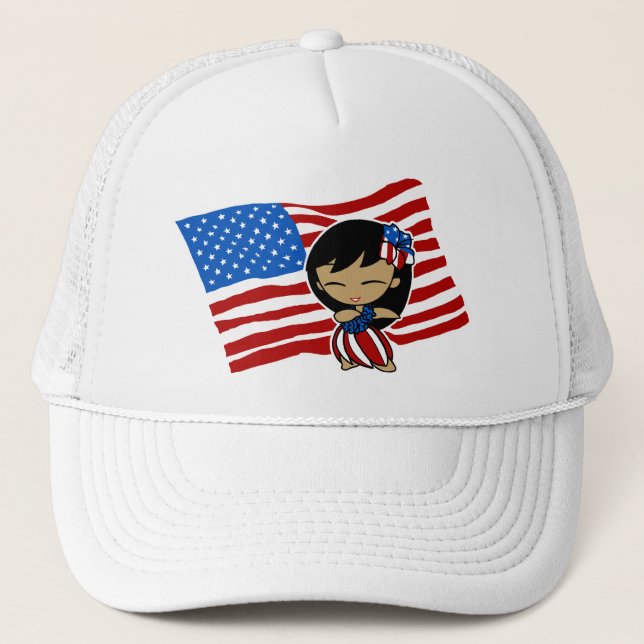 Aloha Honeys Gorras de la bandera estadounidense H (Anverso)
