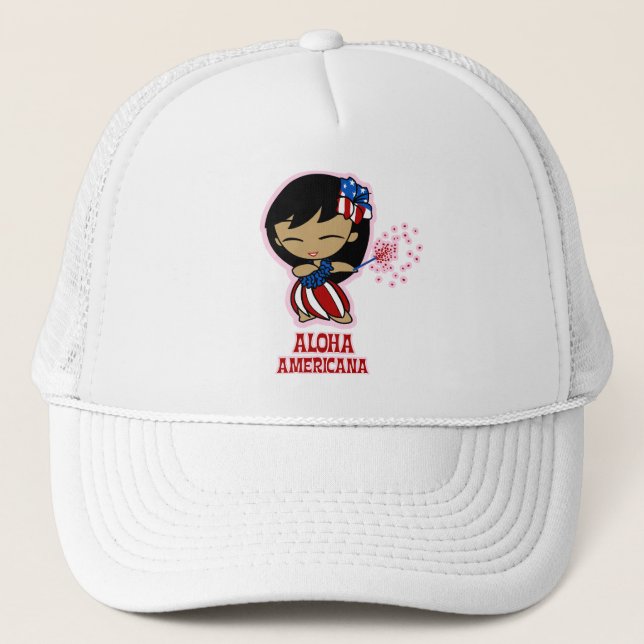 Aloha Honeys Gorras de la bandera estadounidense H (Anverso)
