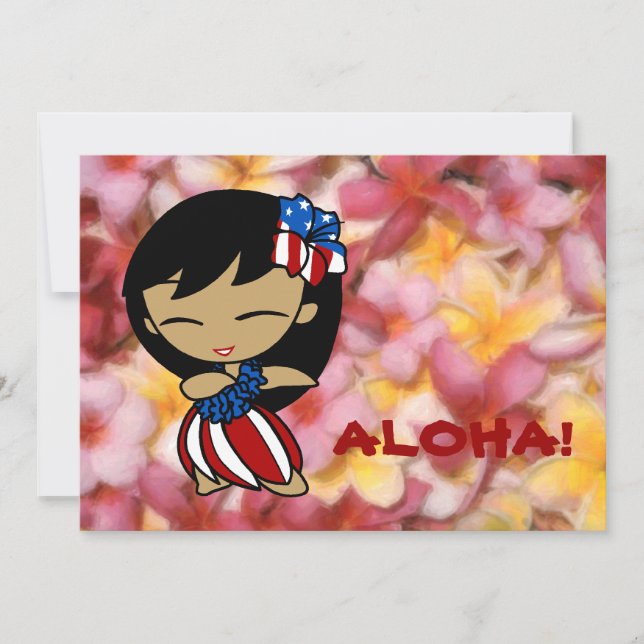 Aloha Honeys Hawaiian Plumeria Invitaciones (Anverso)