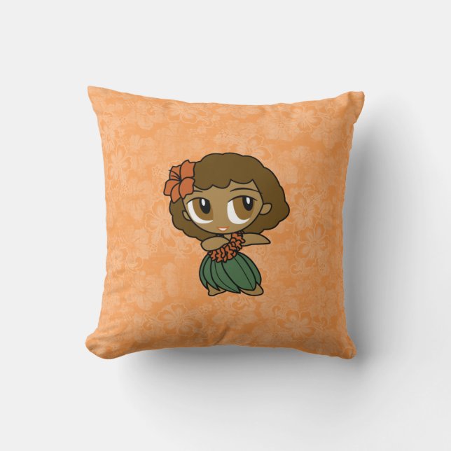 Aloha Honeys Hula Chica almohadas cuadradas revers (Anverso)