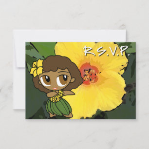 Aloha Honeys Hula Chica RSVP Card