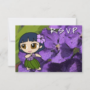 Aloha Honeys Hula Chica RSVP Card