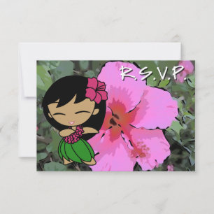 Aloha Honeys Hula Chica RSVP Card