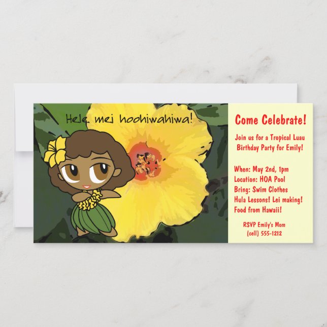 Aloha Honeys Luau Invite (Anverso)