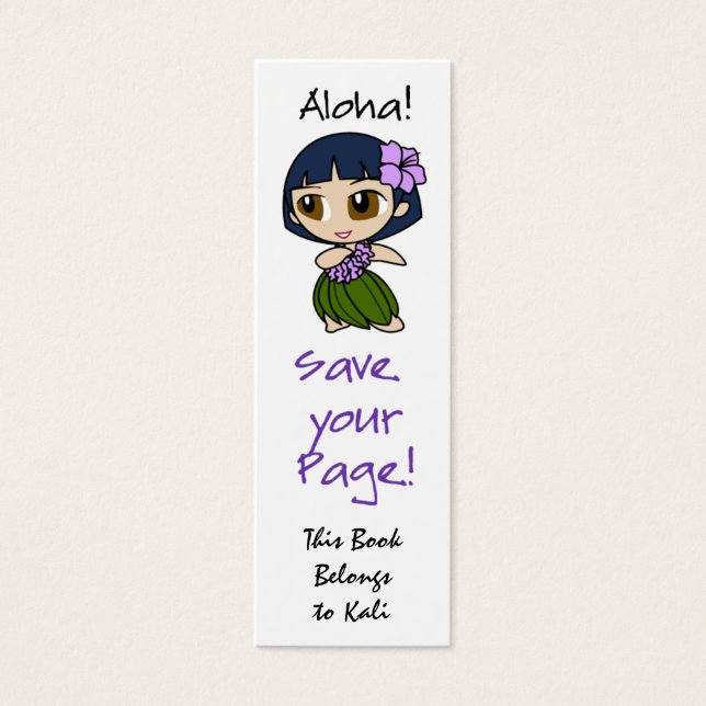 Aloha Honeys Skinny Bookmark Cards (Frente)