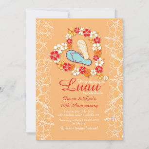 Aloha Love Luau Aniversario Invitación