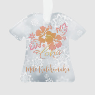 Aloha Mele Kalikimaka y Ornamento de Hibiscus