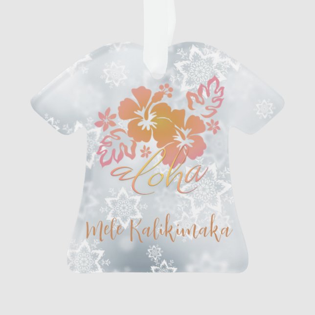 Aloha Mele Kalikimaka y Ornamento de Hibiscus (Anverso)