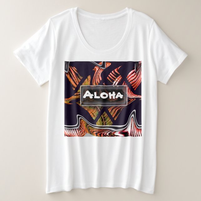 Aloha Modern Hawaiian Style T-Shirt (Anverso del diseño)