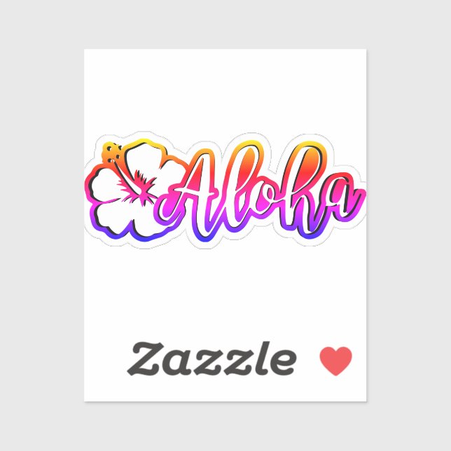 Aloha Pegatina (Hoja)