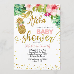 Aloha Pineapple baby ducha Tarjeta de invitación