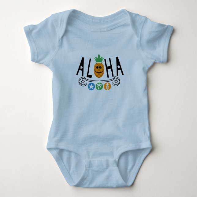 Aloha Pineapple Design - Baby Jersey Bodysuit (Anverso)
