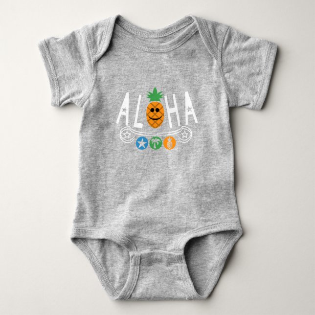 Aloha Pineapple Design - Baby Jersey Bodysuit (Anverso)