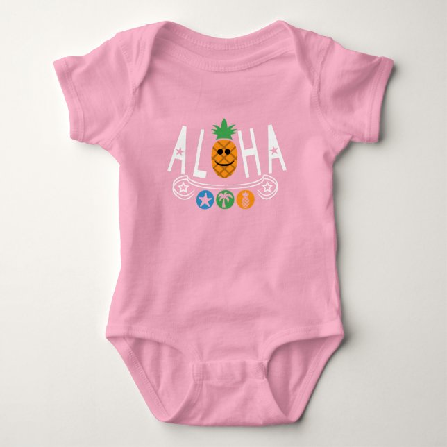 Aloha Pineapple Design - Baby Jersey Bodysuit (Anverso)