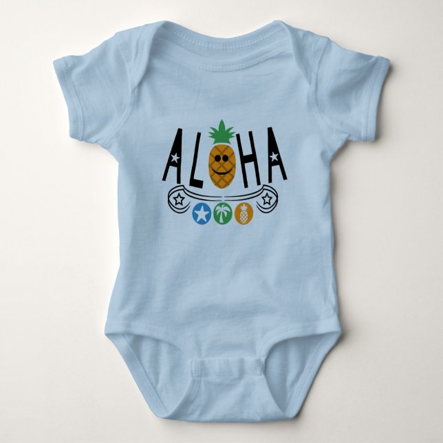 Aloha Pineapple Design - Baby Jersey Bodysuit (Anverso)