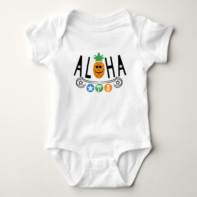 Aloha Pineapple Design - Baby Jersey Bodysuit (Anverso)