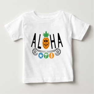 Aloha Pineapple Design - Camiseta Baby Fine Jersey