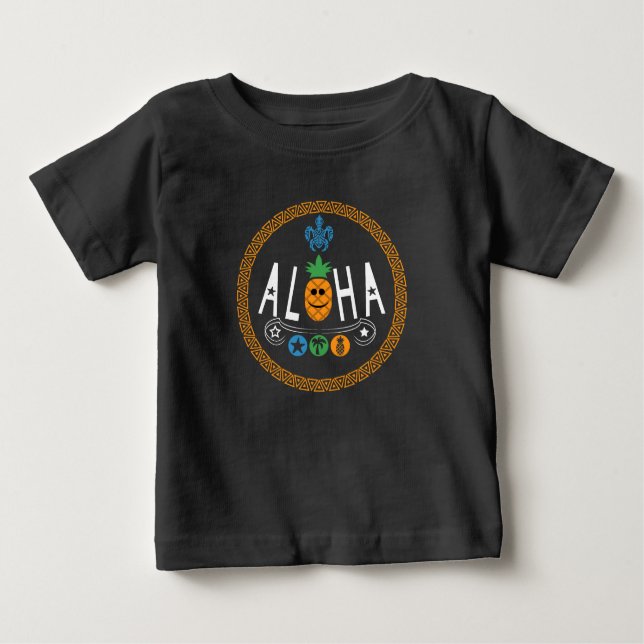 Aloha Pineapple Design - Camiseta Baby Fine Jersey (Anverso)