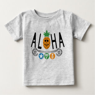 Aloha Pineapple Design - Camiseta Baby Fine Jersey