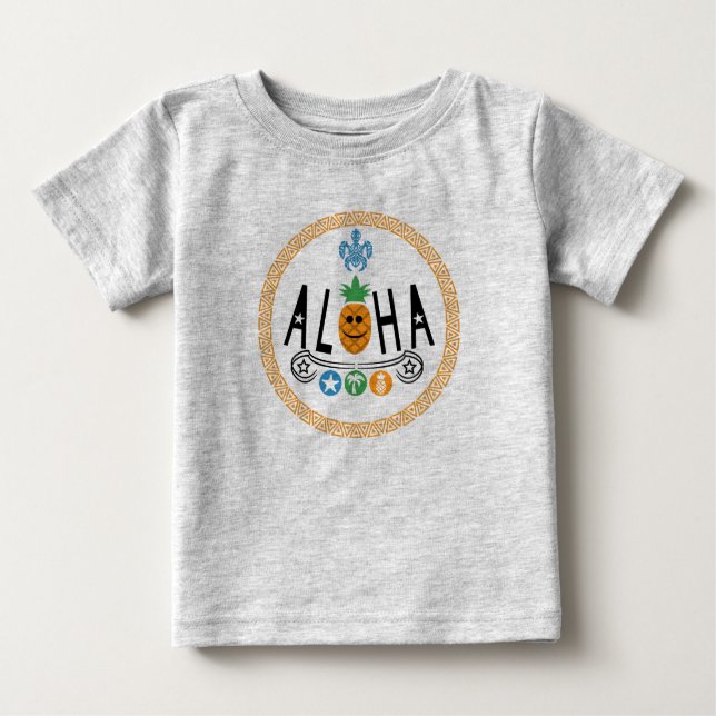 Aloha Pineapple Design - Camiseta Baby Fine Jersey (Anverso)