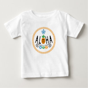 Aloha Pineapple Design - Camiseta Baby Fine Jersey