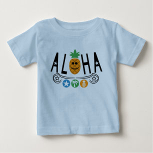 Aloha Pineapple Design - Camiseta Baby Fine Jersey