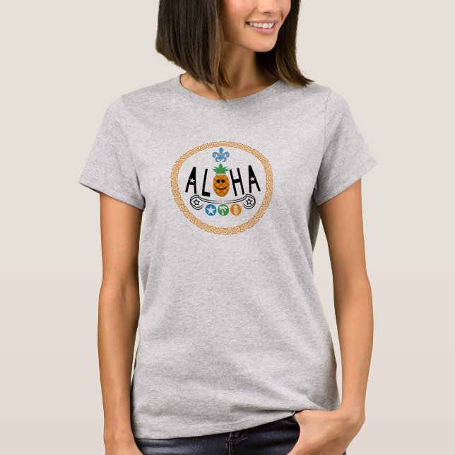 Aloha Pineapple Design - Camiseta básica femenina (Anverso)