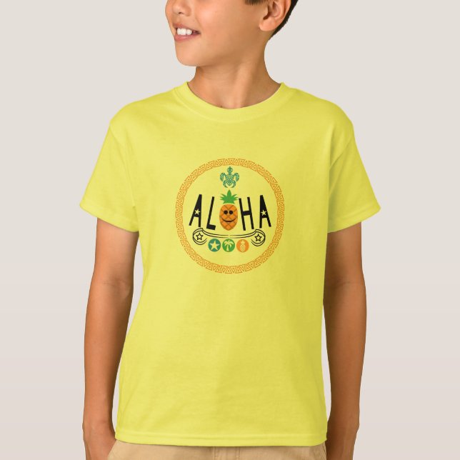 Aloha Pineapple Design - Camiseta básica para niño (Anverso)