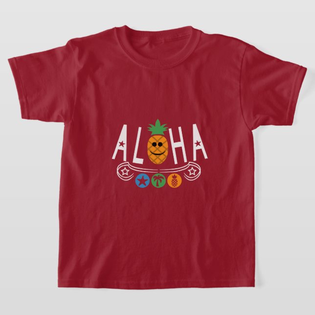 Aloha Pineapple Design - Camiseta básica para niño (Distribución)