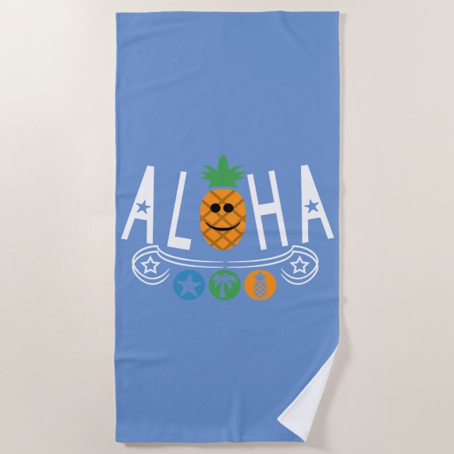 Aloha Pineapple Design - Toalla de playa (Anverso)