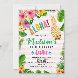Aloha Pineapple Invitación a la fiesta de cumpleañ