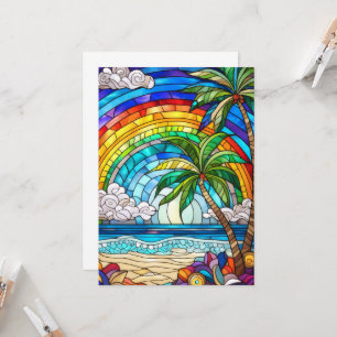 Aloha rainbow sky island vidrios de tela