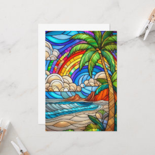 Aloha rainbow sky island vidrios de tela