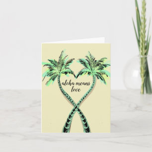 Aloha significa amar la tarjeta de felicitación pl