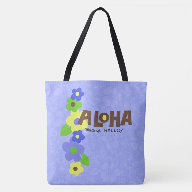 Aloha significa Hola Bolsa de Playa de Hibiscus en (Anverso)