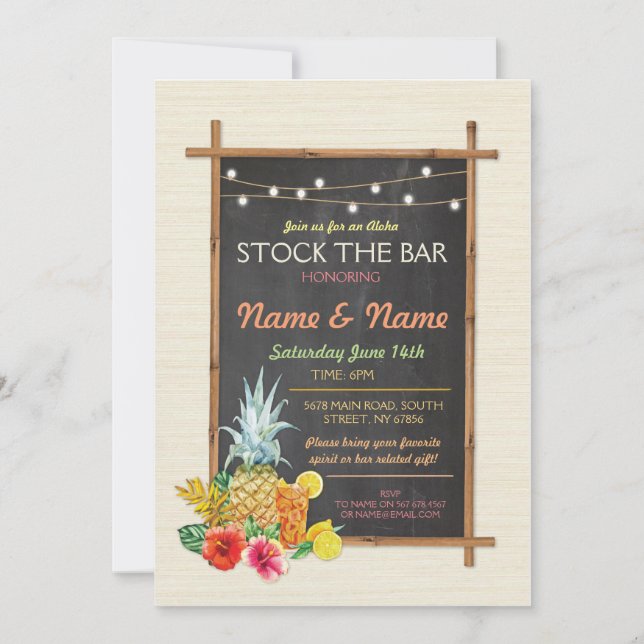 Aloha Stock La Invitación A La Compromiso De Cócte (Anverso)