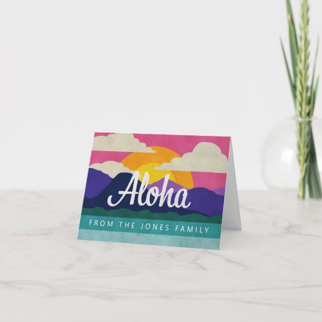 Aloha - Tarjeta de Nota del Personalizado (Anverso)