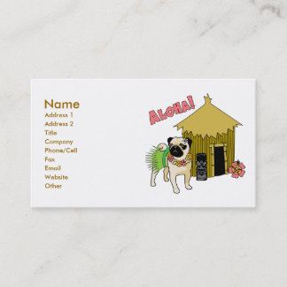 ¡Aloha! Tarjetas de visita hawaiana Pug-personaliz
