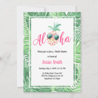 Aloha Tropical Bridal Shower Invitación Piña