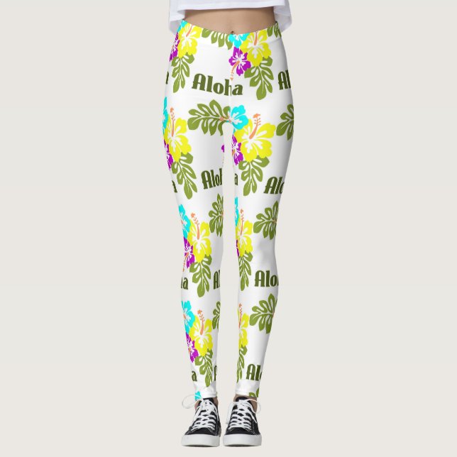 Aloha Tropical Flower Leggings (Anverso)