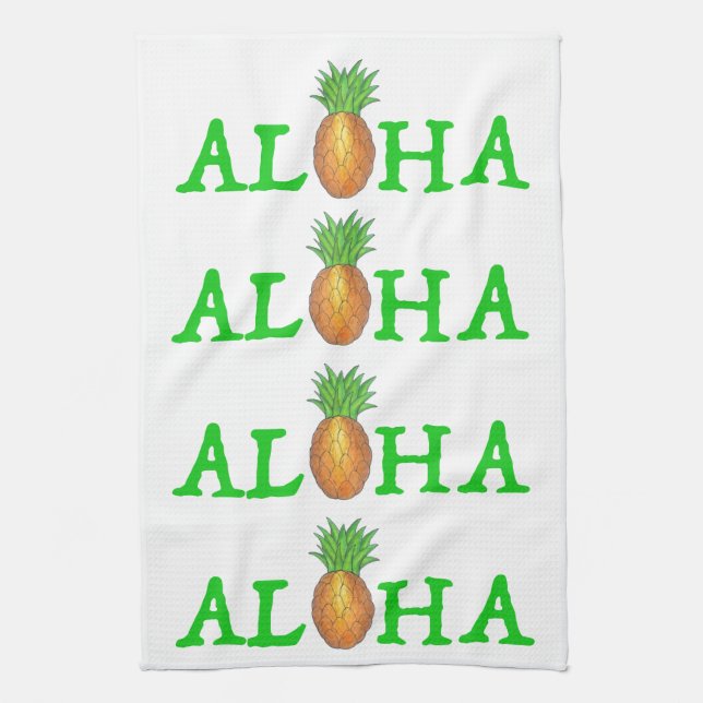 AlOHA Tropical Island Hawaiian Pineapple Toalla (Vertical)