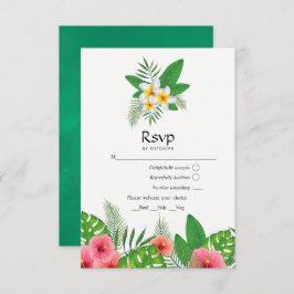 Aloha Tropical Leaves Beach Wedding RSVP