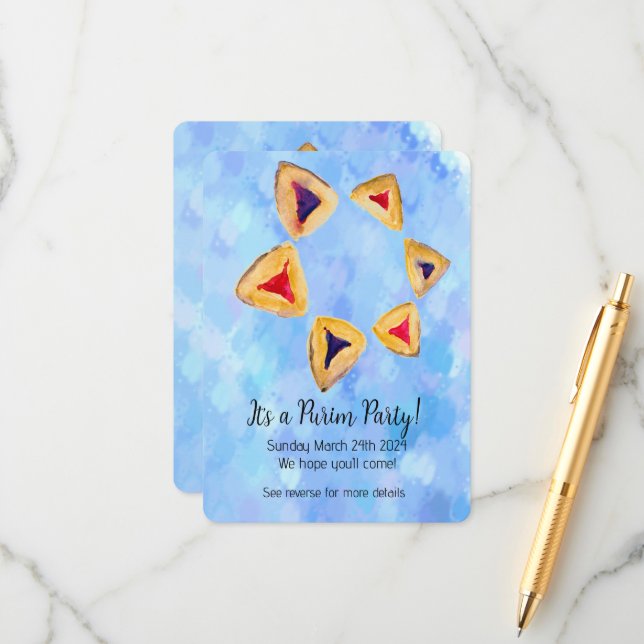 Alojamiento de invitación a la fiesta de Purim Sta (Anverso/Reverso In Situ)
