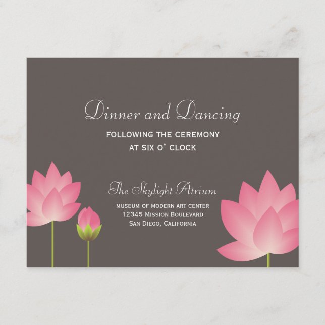 Alojamiento de la recepción de bodas gris con flor (Anverso)