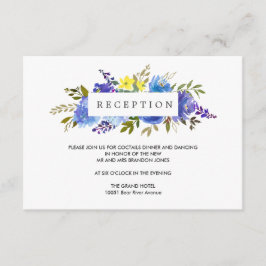 Alojamiento de recepción de la BODA de flores azul